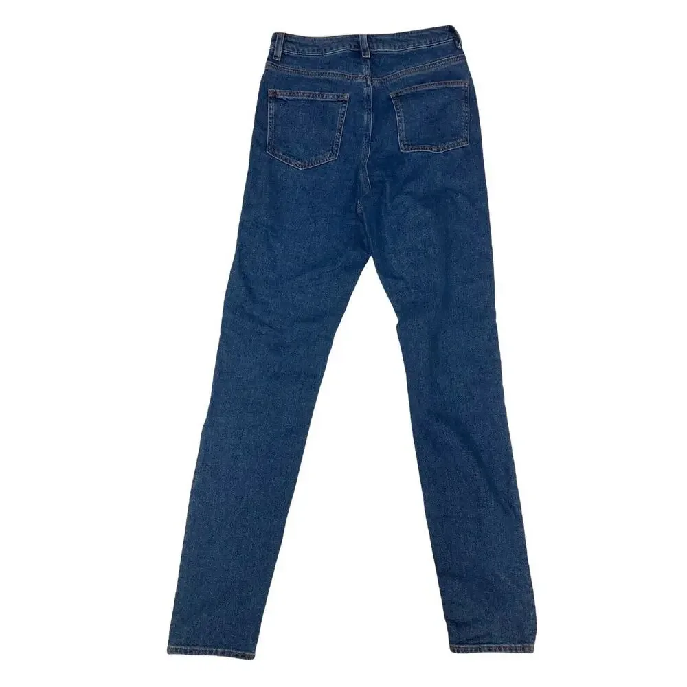 Asos Farleigh Slim High Rise Medium Wash Mom Jeans Size 28x36